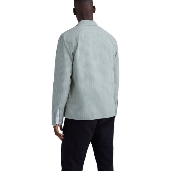 Club Monaco Standard Fit Shirt Cotton Long Sleeves Windowpane Size XS - Picture 3 of 3